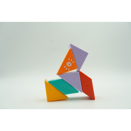 Set inteligent de constructie cu piese magnetice, Flippy, 6 piese, pentru copii, +3 ani, multicolor [8]