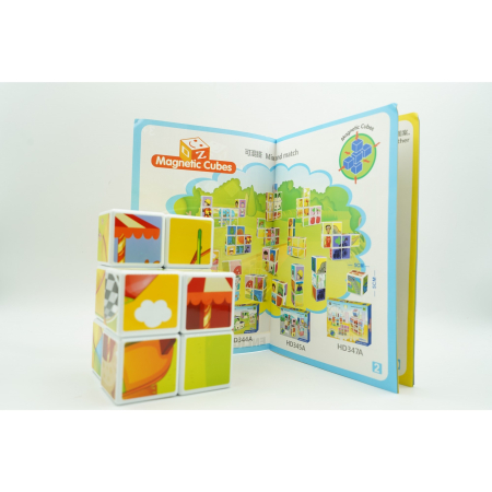 Set inteligent de cuburi magnetice pentru copii, 10 piese, cutie depozitare, puzzle parc de distractii, +3 ani, multicolor [6]