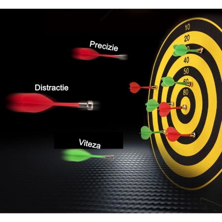 Set Joc Darts Flippy, Doua Fete pentru Joc, 6 Sageti Incluse, Magnetic, Dimensiuni 37 x 40 cm, Design clasic, Multicolor [2]