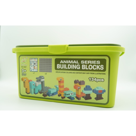 Set piese de constructii pentru copii, Flippy, Animal series, 134 piese, Multicolor [2]