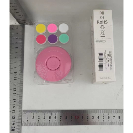 Set Pila Electrica cu Baterie, Flippy, pentru Copii si Bebelusi, din ABS, 6 Accesorii, Model cu Flori, 6.5 x 1.8 cm, Roz [5]