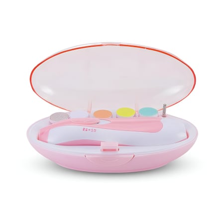 Set Pila Electrica pentru Copii si Bebelusi, Flippy, ABS, 6 Accesorii, cu Lumina LED, Roz Alb [7]