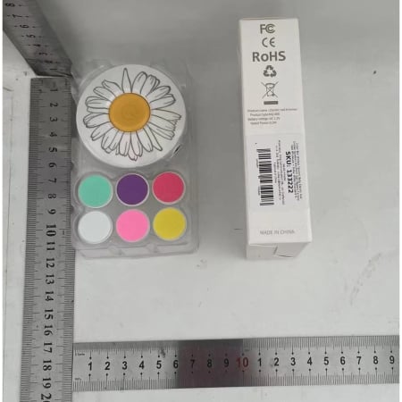 Set Pila Electrica pentru Copii si Bebelusi, Flippy, ABS, Incarcare USB, Model cu Flori, 6 Accesorii, cu Lumina LED, Alb [6]