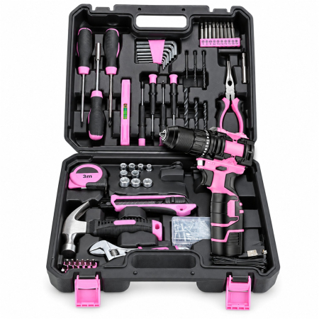 Diverse casa - Set Scule, Flippy, Masina De Gaurit Si Insurubat, 18-21 V, Motor Fara Perii, 2 Trepte Viteza, 27 x 27 x 9 cm, Multicolor