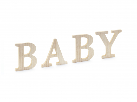 ACCESORII PENTRU NUNTA - Sigle din lemn BABY, 16,5-21,5x19,5 cm (1 buc. / 1 pachet)