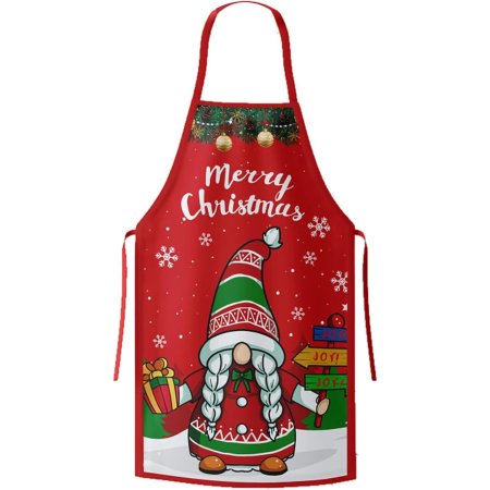 Sort de Bucatarie Decorativ, Flippy, Tema Craciun, 50 x 70 cm, Model Elf, din Poliester, Rosu [2]