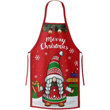 Sort de Bucatarie Decorativ, Flippy, Tema Craciun, 50 x 70 cm, Model Elf, din Poliester, Rosu [4]