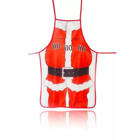 Sort de Bucatarie Decorativ, Flippy, Tema Craciun, 50 x 70 cm, Model HO HO HO, din Poliester, Rosu [5]
