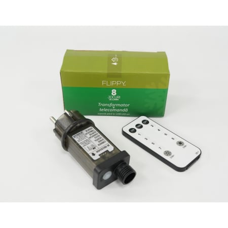 Craciun - Transformator cu telecomanda, Flippy,  8 jocuri de lumini, 31 v, negru, 9W