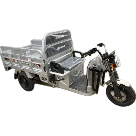Triciclu Electic de Marfa Chuanqi, Saige, Fara Permis, Motor 1600W, Baterie 72V32Ah, Autonomie 60km, 250x88x115 cm, Viteza Maxima 25km/h, Gri [5]