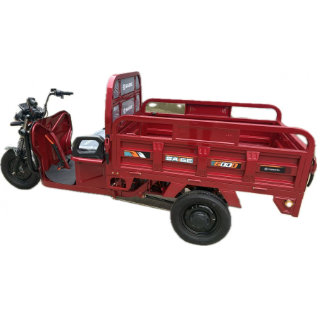 Triciclu Electic de Marfa Chuanqi, Saige, Fara Permis, Motor 1600W, Baterie 72V32Ah, Autonomie 60km, 250x88x115 cm, Viteza Maxima 25km/h, Rosu [3]