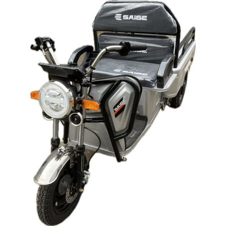 Triciclu Electric de Marfa XPB, Saige, Viteza Maxima 25 km/h, Motor 1600W, Baterie 60V/20Ah, Fara Permis, Mototricicleta Electrica de Transport, Gri [10]