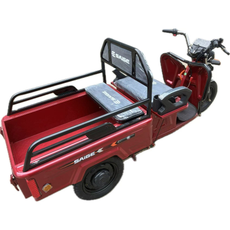 Triciclu Electric de Marfa XPB, Saige, Viteza Maxima 25 km/h, Motor 1600W, Baterie 60V/20Ah, Fara Permis, Mototricicleta Electrica de Transport, Rosu [4]