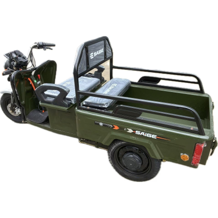 Triciclu Electric de Marfa XPB, Saige, Viteza Maxima 25 km/h, Motor 1600W, Baterie 60V/20Ah, Fara Permis, Mototricicleta Electrica de Transport, Verde [8]