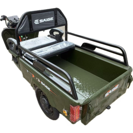 Triciclu Electric de Marfa XPB, Saige, Viteza Maxima 25 km/h, Motor 1600W, Baterie 60V/20Ah, Fara Permis, Mototricicleta Electrica de Transport, Verde [10]
