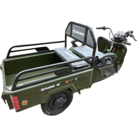 Triciclu Electric de Marfa XPB, Saige, Viteza Maxima 25 km/h, Motor 1600W, Baterie 60V/20Ah, Fara Permis, Mototricicleta Electrica de Transport, Verde [9]