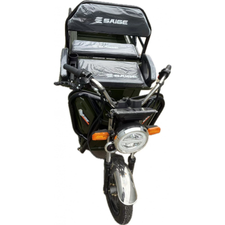 Triciclu Electric de Marfa XPB, Saige, Viteza Maxima 25 km/h, Motor 1600W, Baterie 60V/20Ah, Fara Permis, Mototricicleta Electrica de Transport, Verde [3]
