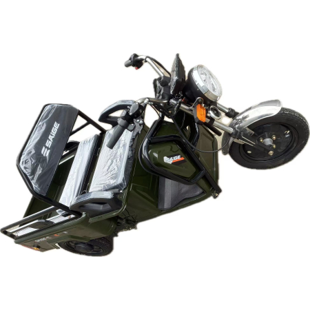 Triciclu Electric de Marfa XPB, Saige, Viteza Maxima 25 km/h, Motor 1600W, Baterie 60V/20Ah, Fara Permis, Mototricicleta Electrica de Transport, Verde [1]