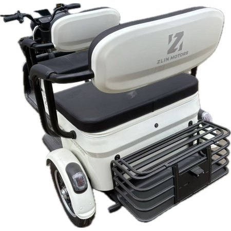 Triciclu Electric V6, Saige, Fara Permis, cu Doua Locuri, Motor 1800W, Baterie 72V24Ah, Autonomie 60km, 220x88x105 cm, Viteza Maxima 25km/h, Alb [4]