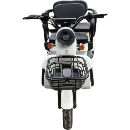 Triciclu Electric V6, Saige, Fara Permis, cu Doua Locuri, Motor 1800W, Baterie 72V24Ah, Autonomie 60km, 220x88x105 cm, Viteza Maxima 25km/h, Alb [1]