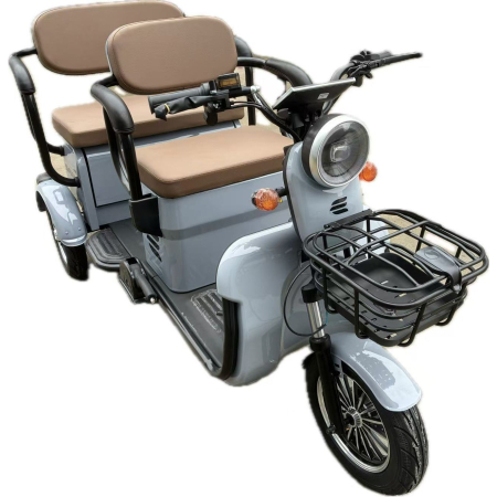 Scutere si Tricicluri Electrice - Triciclu Electric V6, Saige, Fara Permis, cu Doua Locuri, Motor 1800W, Baterie 72V24Ah, Autonomie 60km, 220x88x105 cm, Viteza Maxima 25km/h, Gri