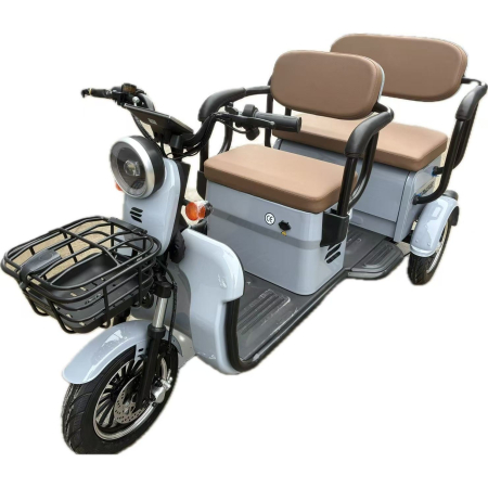 Triciclu Electric V6, Saige, Fara Permis, cu Doua Locuri, Motor 1800W, Baterie 72V24Ah, Autonomie 60km, 220x88x105 cm, Viteza Maxima 25km/h, Gri OldStyle [5]
