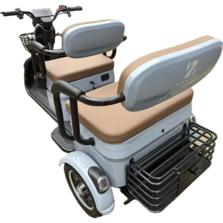 Triciclu Electric V6, Saige, Fara Permis, cu Doua Locuri, Motor 1800W, Baterie 72V24Ah, Autonomie 60km, 220x88x105 cm, Viteza Maxima 25km/h, Gri OldStyle [4]