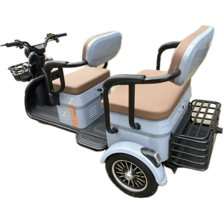 Triciclu Electric V6, Saige, Fara Permis, cu Doua Locuri, Motor 1800W, Baterie 72V24Ah, Autonomie 60km, 220x88x105 cm, Viteza Maxima 25km/h, Gri OldStyle [8]