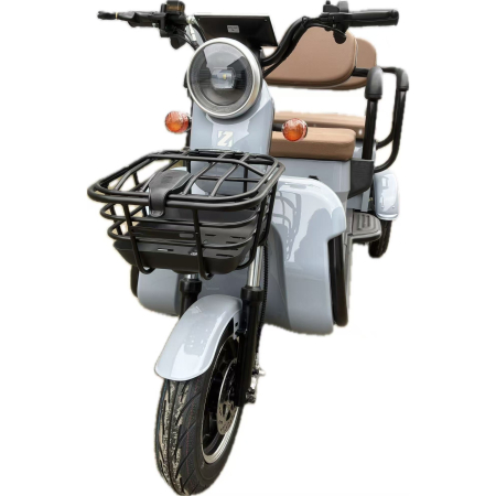 Triciclu Electric V6, Saige, Fara Permis, cu Doua Locuri, Motor 1800W, Baterie 72V24Ah, Autonomie 60km, 220x88x105 cm, Viteza Maxima 25km/h, Gri OldStyle [2]