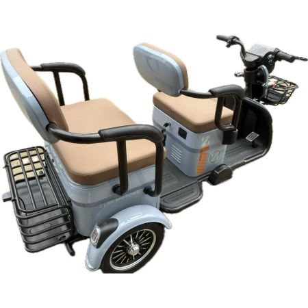 Triciclu Electric V6, Saige, Fara Permis, cu Doua Locuri, Motor 1800W, Baterie 72V24Ah, Autonomie 60km, 220x88x105 cm, Viteza Maxima 25km/h, Gri OldStyle [9]