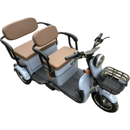 Triciclu Electric V6, Saige, Fara Permis, cu Doua Locuri, Motor 1800W, Baterie 72V24Ah, Autonomie 60km, 220x88x105 cm, Viteza Maxima 25km/h, Gri OldStyle [6]