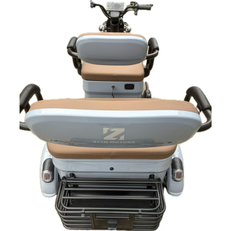 Triciclu Electric V6, Saige, Fara Permis, cu Doua Locuri, Motor 1800W, Baterie 72V24Ah, Autonomie 60km, 220x88x105 cm, Viteza Maxima 25km/h, Gri OldStyle [7]