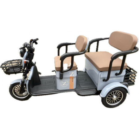 Triciclu Electric V6, Saige, Fara Permis, cu Doua Locuri, Motor 1800W, Baterie 72V24Ah, Autonomie 60km, 220x88x105 cm, Viteza Maxima 25km/h, Gri OldStyle [3]