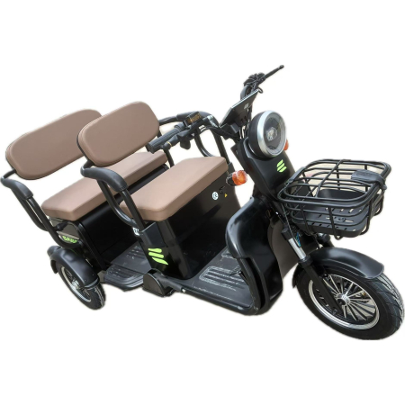 Triciclu Electric V6, Saige, Fara Permis, cu Doua Locuri, Motor 1800W, Baterie 72V24Ah, Autonomie 60km, 220x88x105 cm, Viteza Maxima 25km/h, Negru [4]