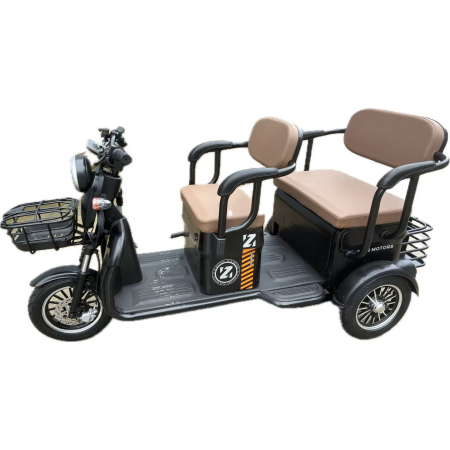 Triciclu Electric V6, Saige, Fara Permis, cu Doua Locuri, Motor 1800W, Baterie 72V24Ah, Autonomie 60km, 220x88x105 cm, Viteza Maxima 25km/h, Negru OldStyle [3]