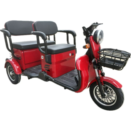 Triciclu Electric V6, Saige, Fara Permis, cu Doua Locuri, Motor 1800W, Baterie 72V24Ah, Autonomie 60km, 220x88x105 cm, Viteza Maxima 25km/h, Rosu [10]