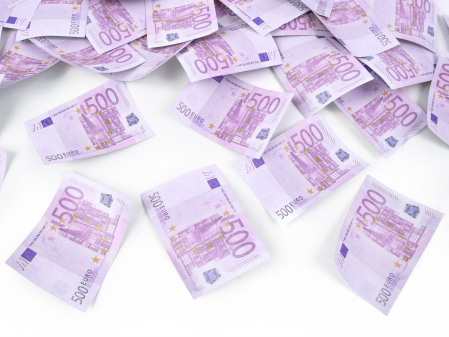Tun de confetti cu bancnote euro de 500 de euro, mix, 60cm [2]