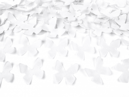 Tun de confetti cu fluturi, alb, 40cm [1]