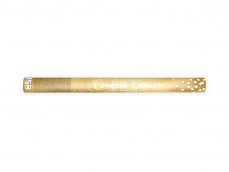 Confetti - Tun de confetti cu inimi, auriu, 60cm