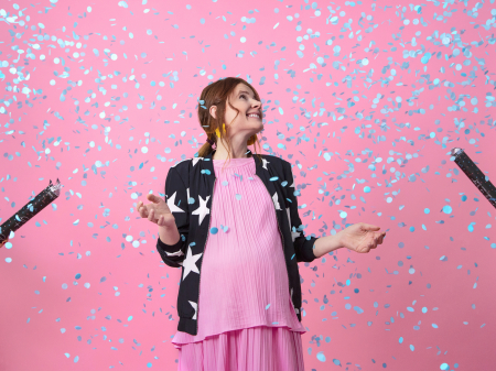 Tun de confetti pentru dezvăluirea genului copilului - Ready to Pop, albastru, 60cm [1]