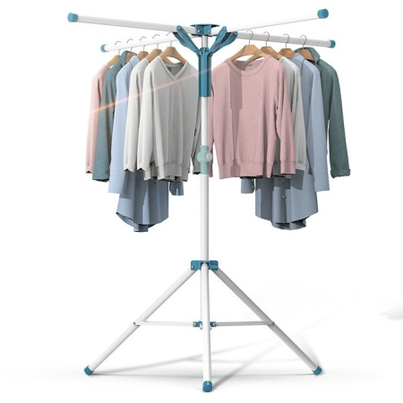 Depozitare si organizare - Uscator de  Rufe, Flippy, Tip Umbrela, Pliabil, Telescopic, pentru Interior-Exterior, cu Patru Tije, Picior Anti-Alunecare, Inaltime Ajustabila, 108 pana la 165 cm, Alb