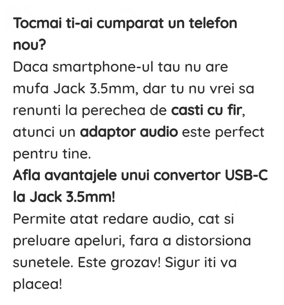 Adaptor cablu audio - tip C la mufă de 3,5 mm, convertor cip DAC [2]