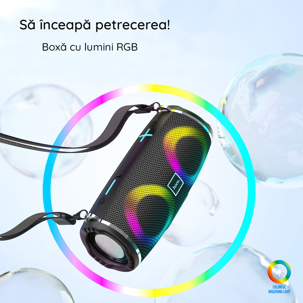Boxa Bluetooth 5.0 Hoco - Sports (HC12) - Shoulder Strap, 10W - Camouflage Green [4]