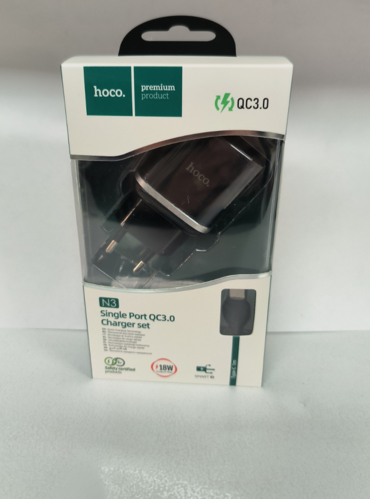 Incarcator Retea C Hoco N3 negru  QC3.0 3A 18W [2]