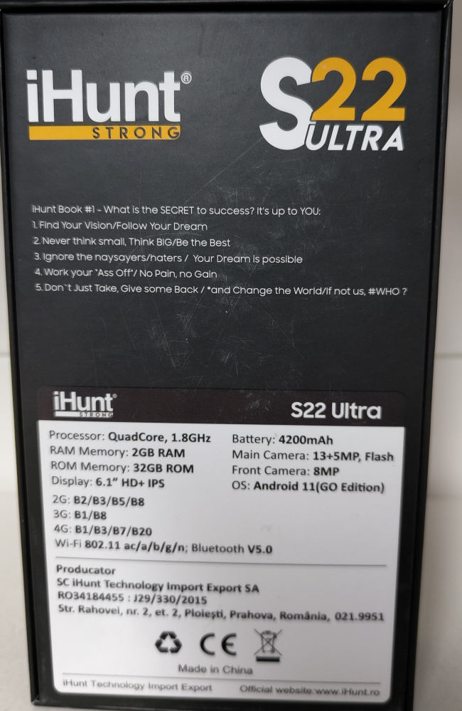 Telefon mobil iHunt S22 Ultra, Dual SIM, 32GB, 2GB RAM, 4G, Black [2]