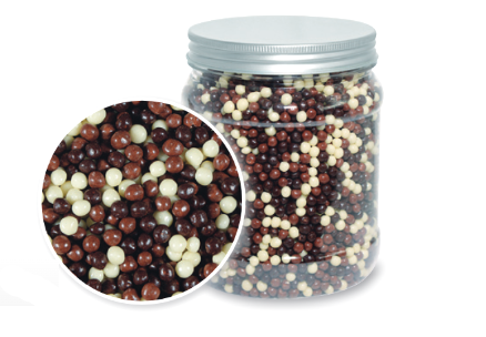 Bilute crocante din cereale expandate cu ciocolata asortata - Borcan 400 g [2]