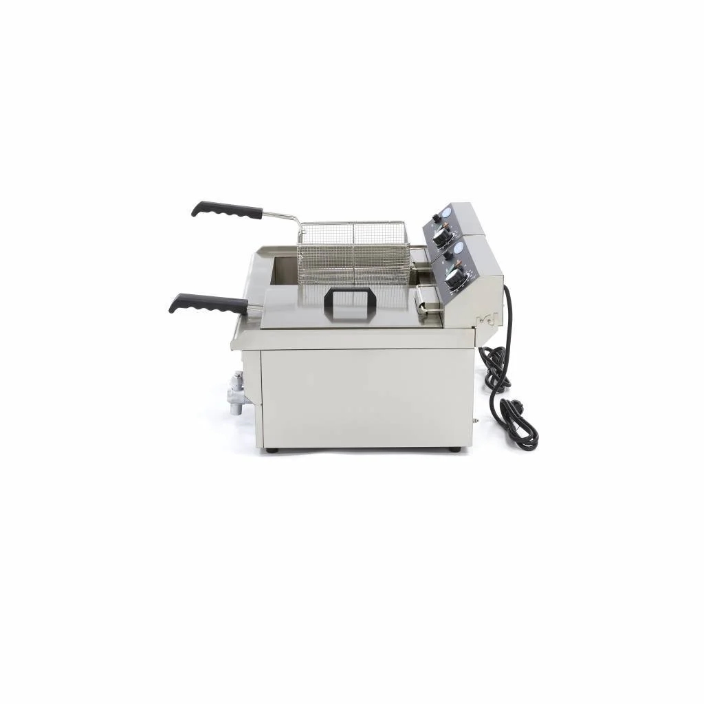 Friteuză Electrică cu Robinet 13+13 L, 2 x 3000 W [2]