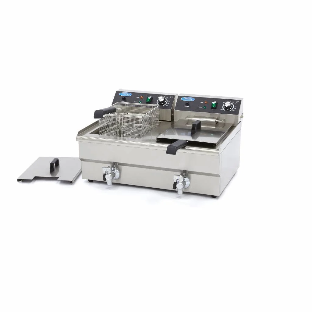 Friteuză Electrică cu Robinet 13+13 L, 2 x 3000 W [3]