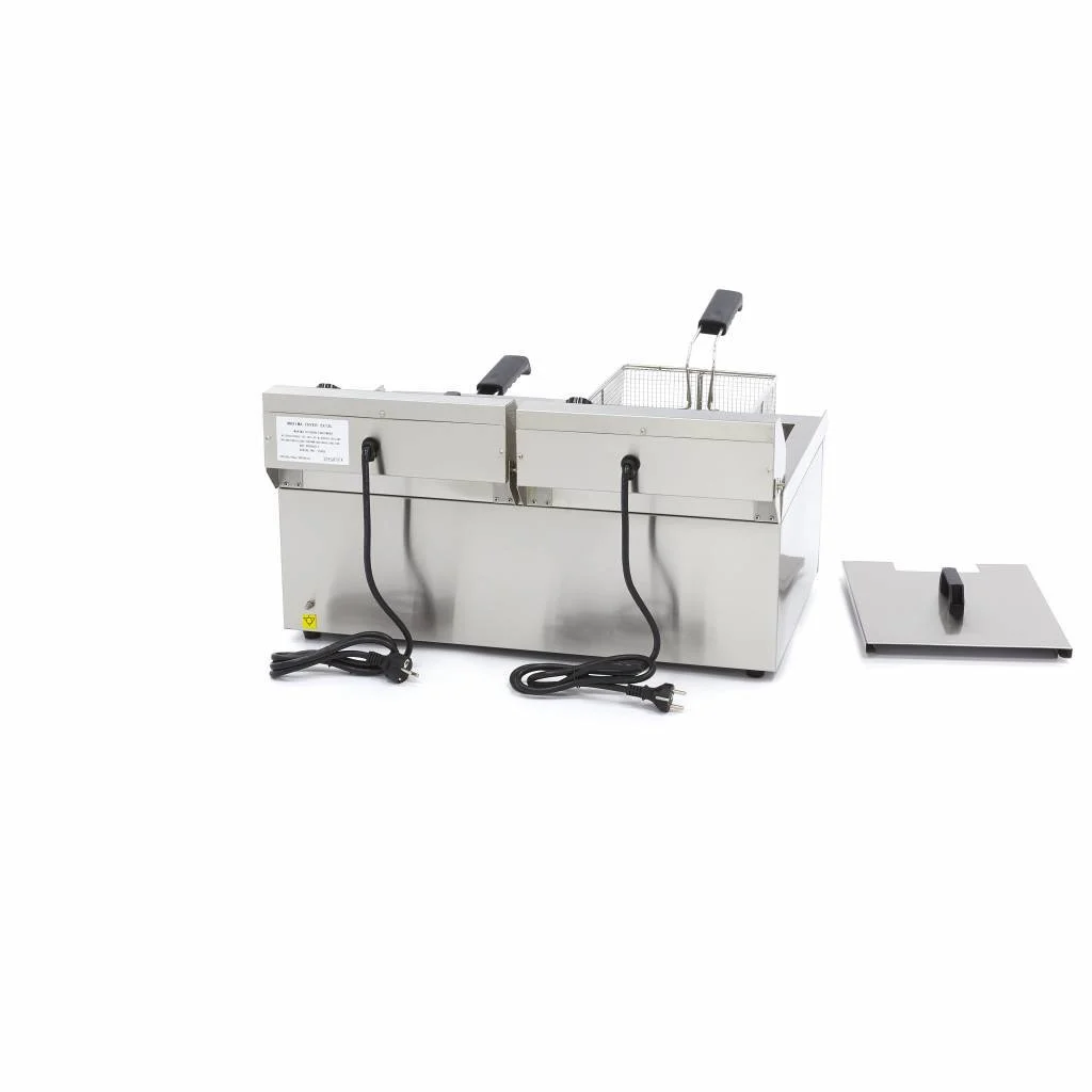Friteuză Electrică cu Robinet 13+13 L, 2 x 3000 W [4]