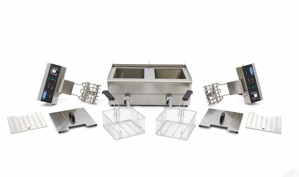 Friteuză Electrică cu Robinet 13+13 L, 2 x 3000 W [5]